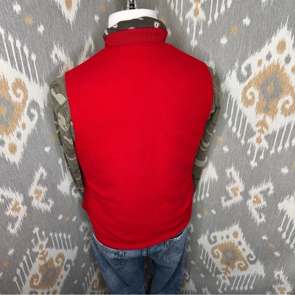 Polo Ralph Lauren Fall ‘10 Red Reversible Sheep Wool Nylon Quilted Hunting Vest